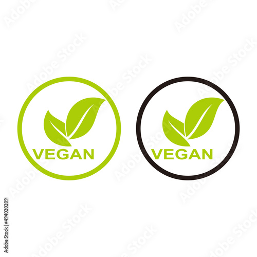 vegan vegetarian food icon vector logo design 