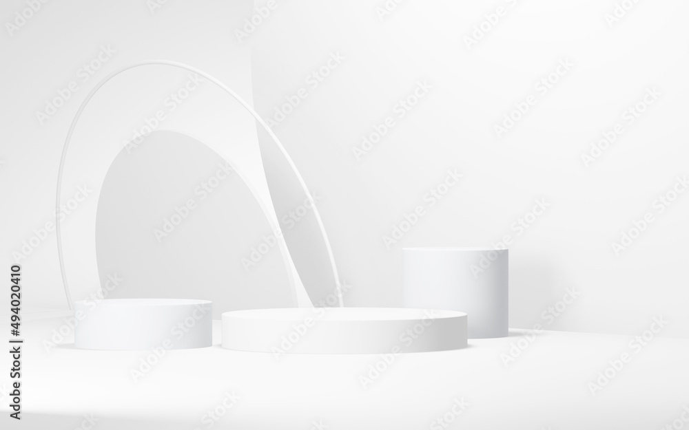 Podium abstract background. Geometric shape.white colors scene. Minimal 3d rendering. Scene with geometrical background. 3d render Podium abstract background. Geometric shape.white colors scene. Minimal 3d rendering. Scene with geometrical background. 3d render