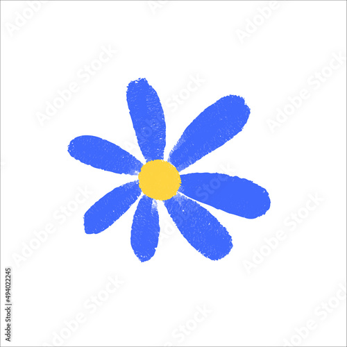 Flower with colors of Ukrainian flag. Nature concept. Vector illustration on white background.