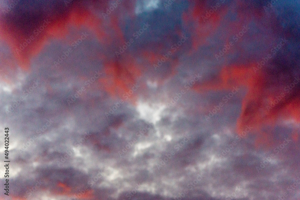 Dramatic grungy sky and clouds at dusk. Background. Abstract overlay.