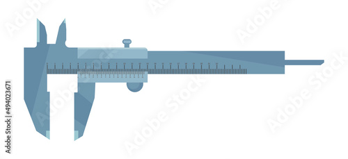 Vernier calliper illustration vector. caliper isolated on white. vernier scale metallic measuring instrument
