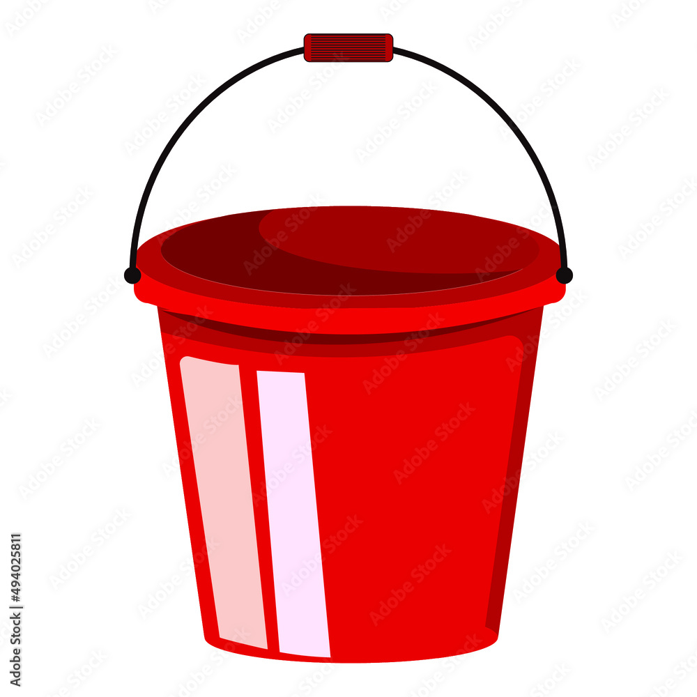 red bucket vector cartoon illustrator Stock Vector Adobe Stock