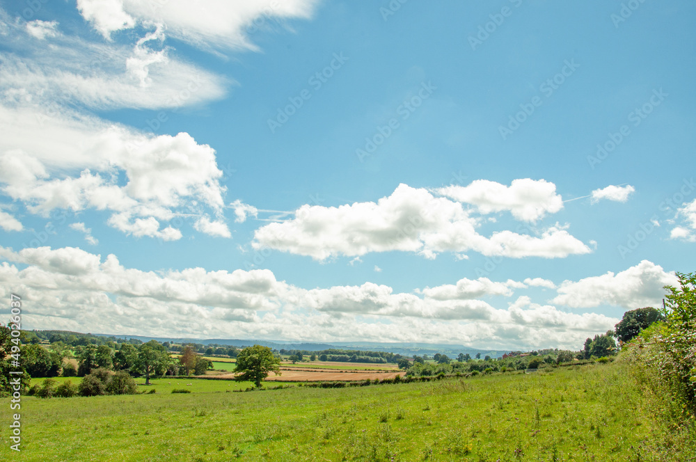 Summertime scenery around Herefordshire, England.