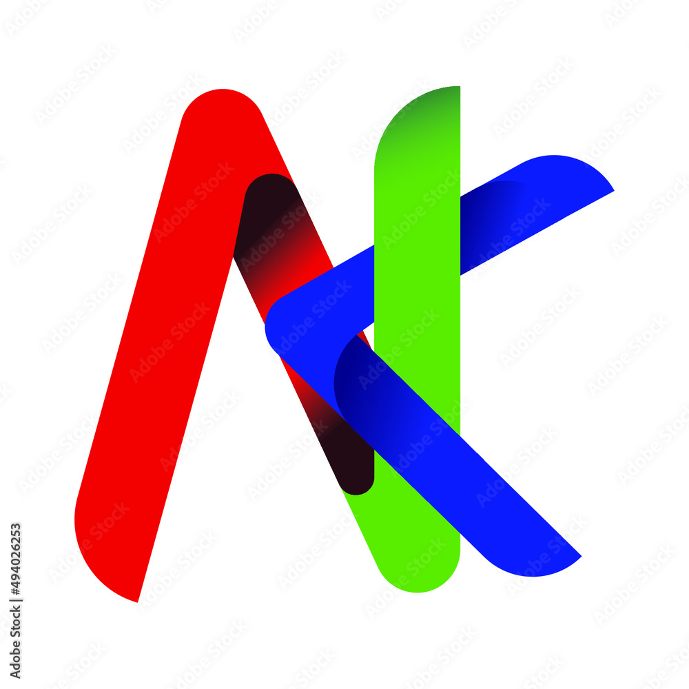 Aik abstract monogram shield logo design on white Vector Image