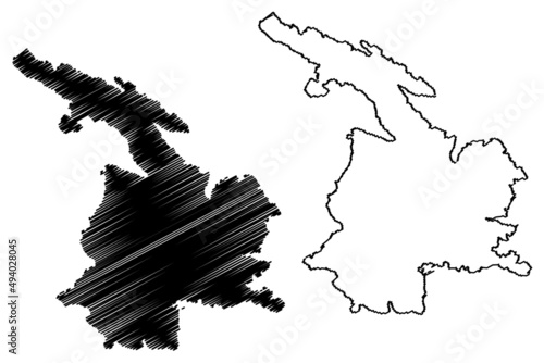 Kalymnos island (Hellenic Republic, Greece) map vector illustration, scribble sketch Kalymnos map photo
