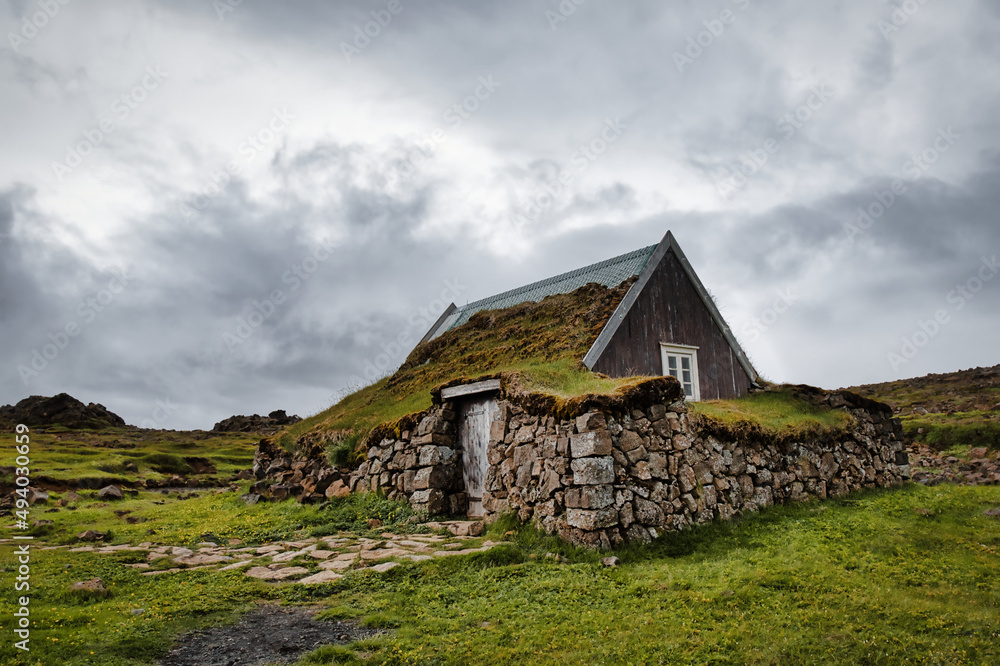 traditional icelandic turf house