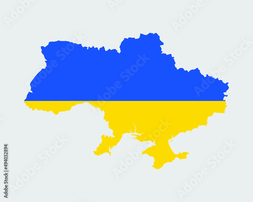 Ukraine Flag Map. Map of Ukraine with the Ukrainian country banner. Vector Illustration.