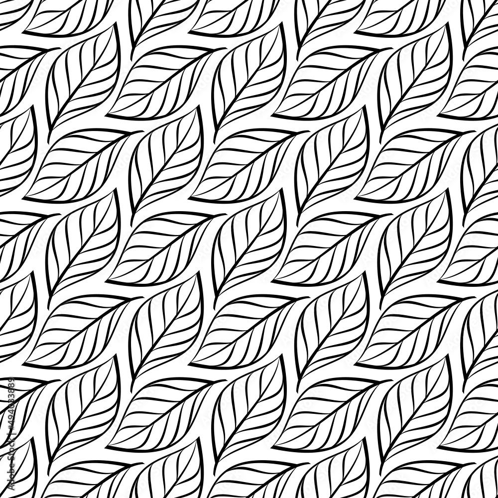 Vector seamless texture. Modern geometric background with abstract leaves. Vector seamless texture. Modern geometric background with abstract leaves.