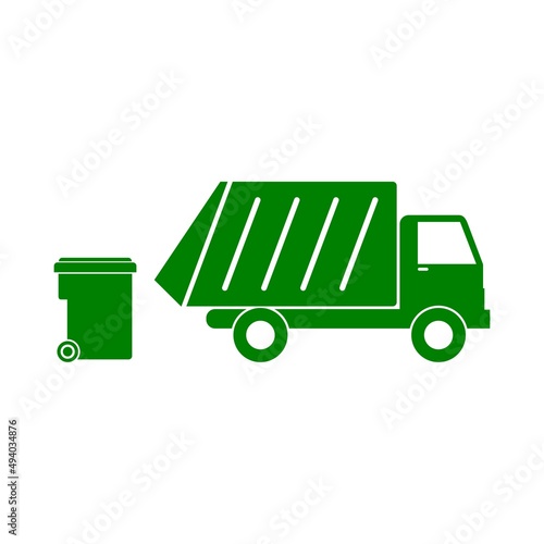 Garbage truck icon isolated on white background © sljubisa