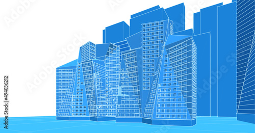 ​​abstract architecture 3d illustration background