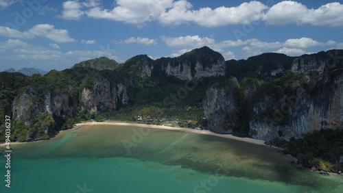 Aerial view to Krabi coastline in Thailand
