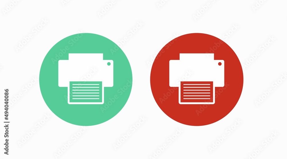 Print or Printer Icon Set. Vector isolated editable set of printer icon or signs Print or Printer Icon Set. Vector isolated editable set of printer icon or signs