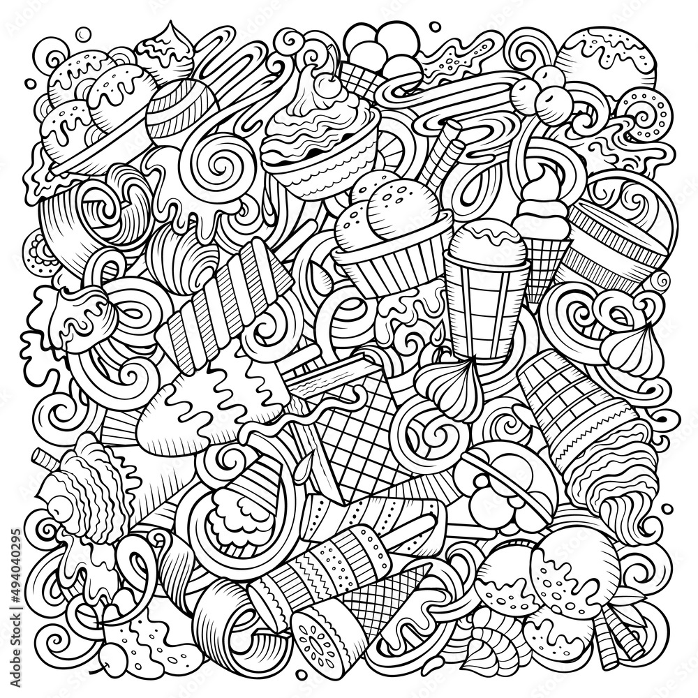 Ice Cream hand drawn vector doodles illustration. Ice Cream hand drawn vector doodles illustration.