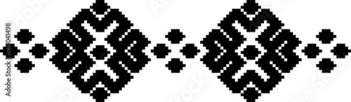Traditional Romanian folk art knitted embroidery pattern; sewing pattern
