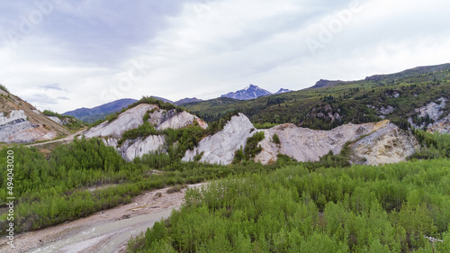 Aerial view of the Healey and Denali Park area, Alaska in Summer photo