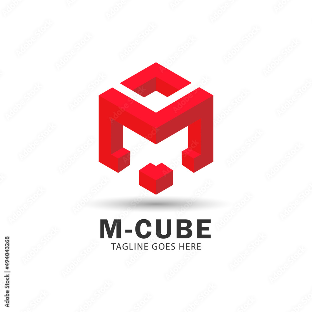 letter m logo, cube or hexagon shape design, in 3d style letter m logo, cube or hexagon shape design, in 3d style