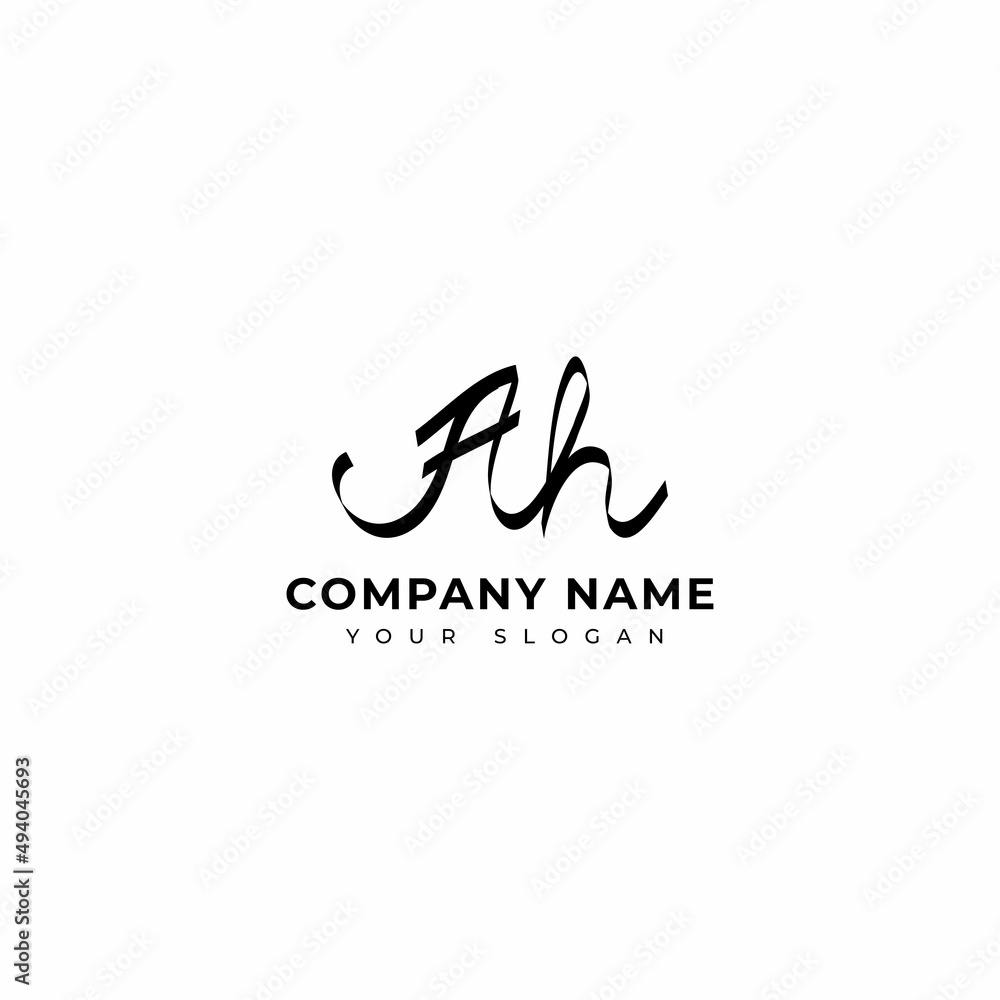 Ah Initial signature logo vector design Ah Initial signature logo vector design