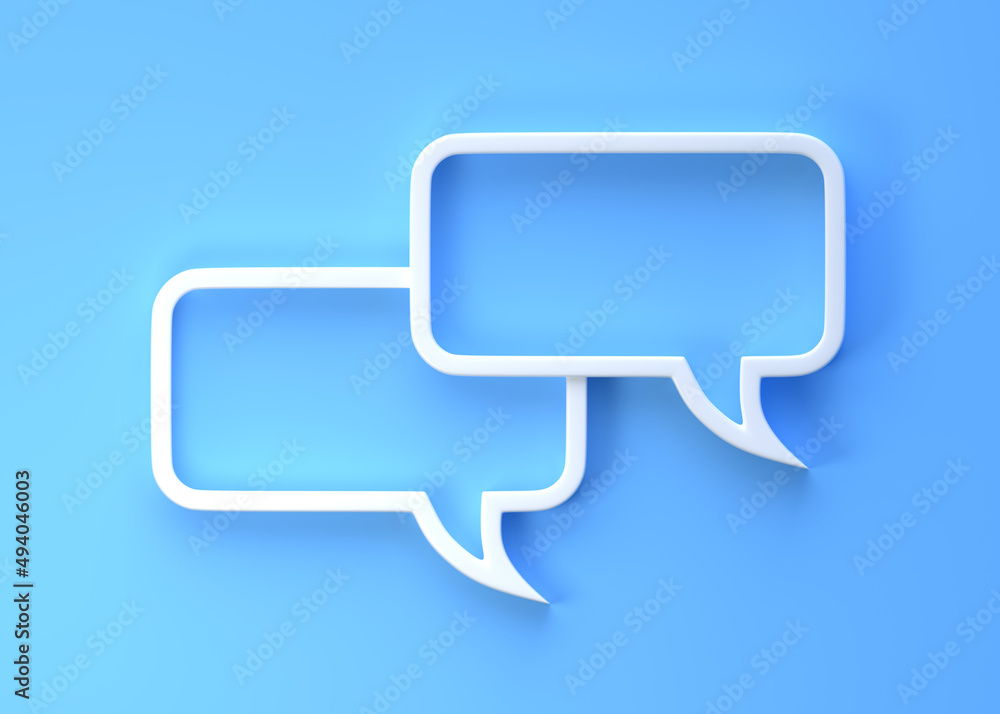 3D Flat frame speech bubbles icon for text quote on a blue background with copy space. Chat bubbles. Comment symbol. Bubble talk. Comment sign. 3d rendering 3d illustration 3D Flat frame speech bubbles icon for text quote on a blue background with copy space. Chat bubbles. Comment symbol. Bubble talk. Comment sign. 3d rendering 3d illustration