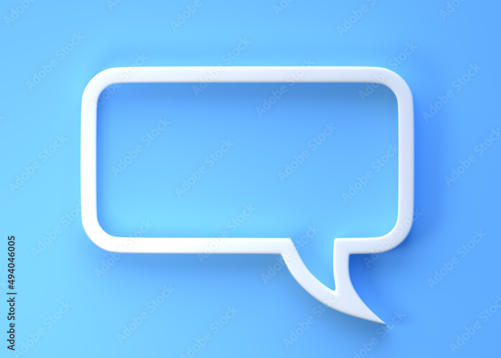 3D Flat frame speech bubble icon for text quote on a blue background with copy space. Chat bubbles. Comment symbol. Bubble talk. Comment sign. 3d rendering 3d illustration 3D Flat frame speech bubble icon for text quote on a blue background with copy space. Chat bubbles. Comment symbol. Bubble talk. Comment sign. 3d rendering 3d illustration