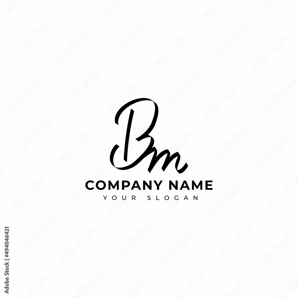 Bm Initial signature logo vector design Bm Initial signature logo vector design
