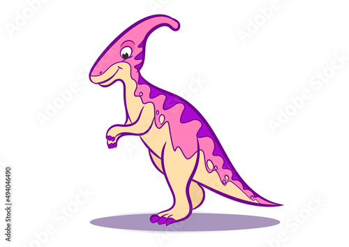 cartoon Parasaurus illustration for children photo