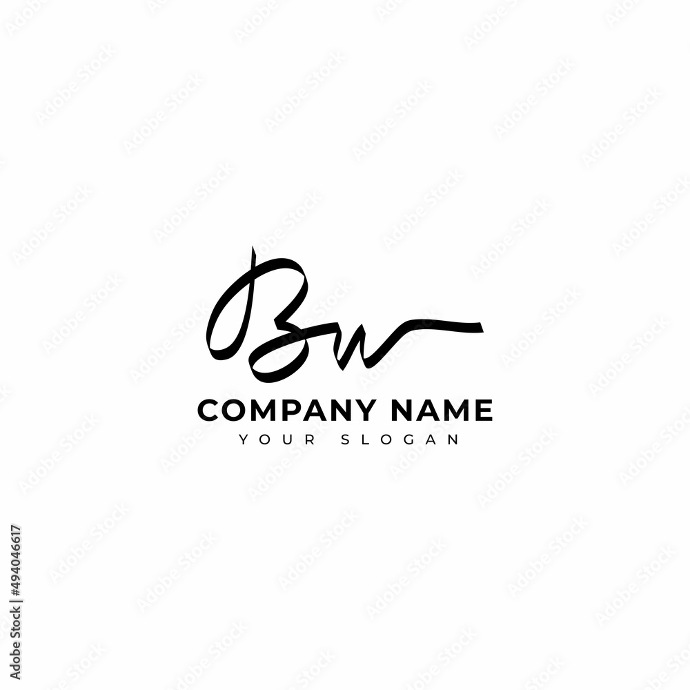 Bw Initial signature logo vector design Bw Initial signature logo vector design