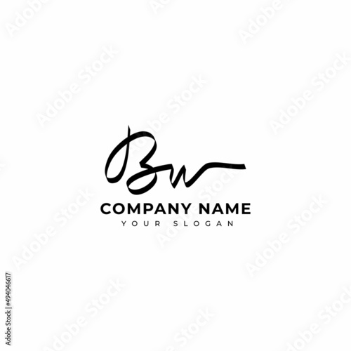 Bw Initial signature logo vector design