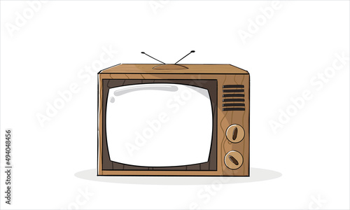 Old TV Illustration, Television icon isolate on white background.