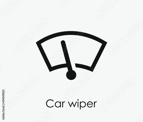 Car windshield wiper vector icon. Editable stroke. Symbol in Line Art Style for Design, Presentation, Website or Apps Elements, Logo. Pixel vector graphics - Vector