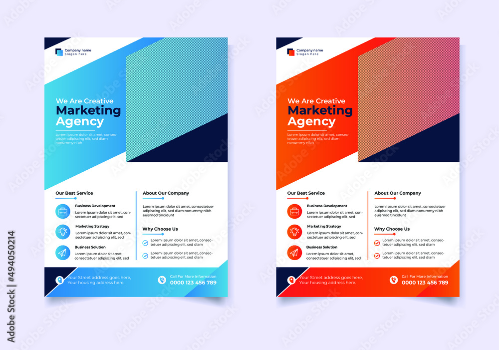 Obraz premium Creative digital marketing agency a4 flyer template