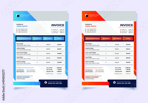 Creative a4 invoice template design for your business