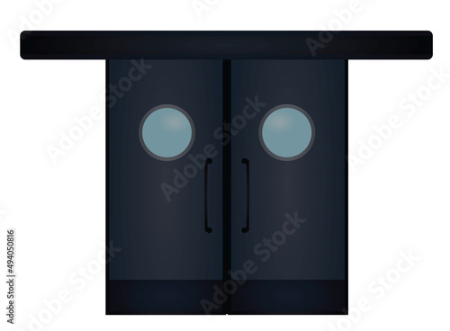 Medical operating double door. vector