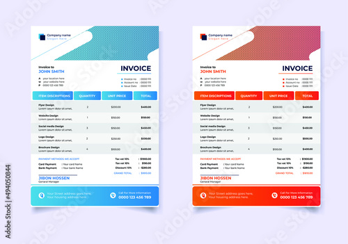Creative a4 invoice template design for your business