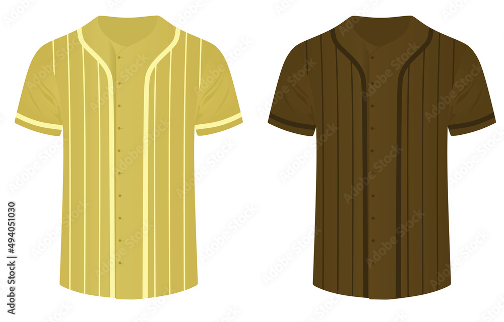 Yellow and brown baseball shirt. vector illustration Stock Vector Adobe Stock