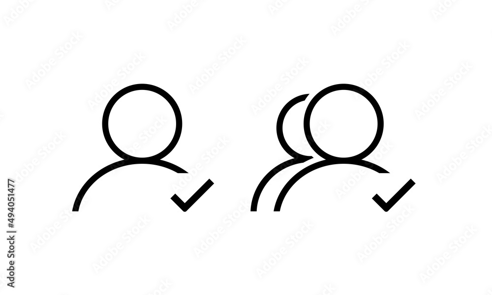 User profile with check mark. Vector illustration User profile with check mark. Vector illustration