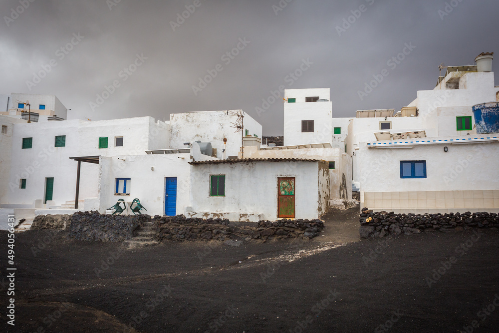 Tenesar small coast village Lanzarote Canary Islands Lost Village During the volcanic eruptions it just about survived but became completely cut off. In recent years it has become accesible and after 