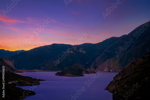 sunset at coast of the lake. Nature landscape, © CK