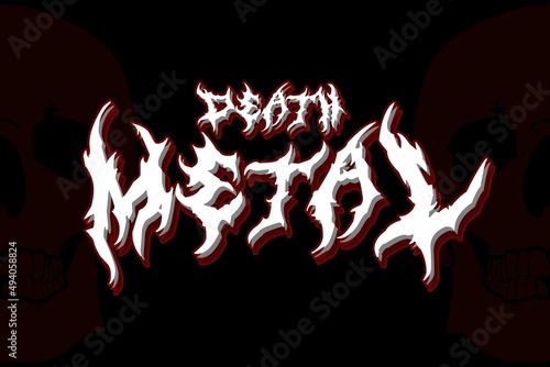 Fényképezés Death Metal typography, scary, horror, vector element
