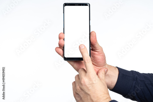 Phone hand. Smartphone mock...