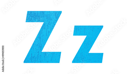 Free Download Alphabet uppercase and lowercase letters Z with wall texture. Blue letter Z in upper and lower case isolated on white background.. - GFXLoad