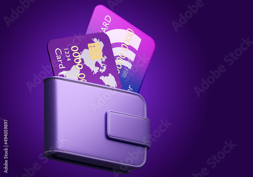 Wallet with bank cards. Usi...