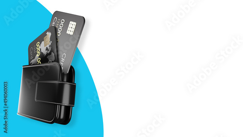 Credit debit card in wallet...