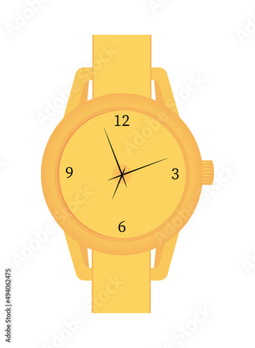 yellow round watch