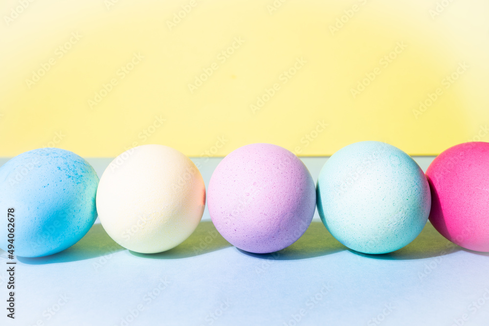 Painted colored easter eggs with flowers Painted colored easter eggs with flowers