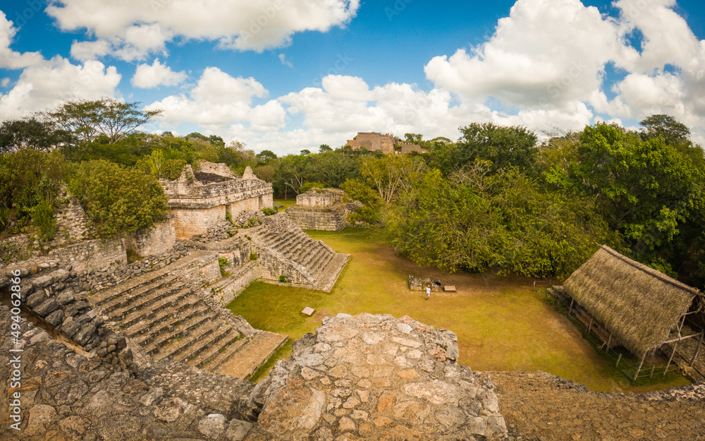 Mayan ruins. Ekbalam archaeological site in Mexico near Valladolid in the Yucatan Peninsula
