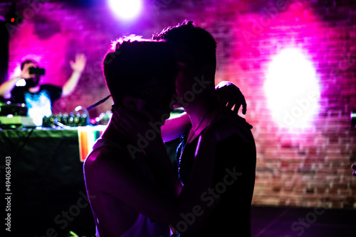 Gay people enjoying their afterparty night after the pride parade