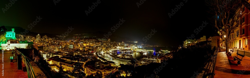 Nachtpanorama Skyline von Monte Carlo - Monaco