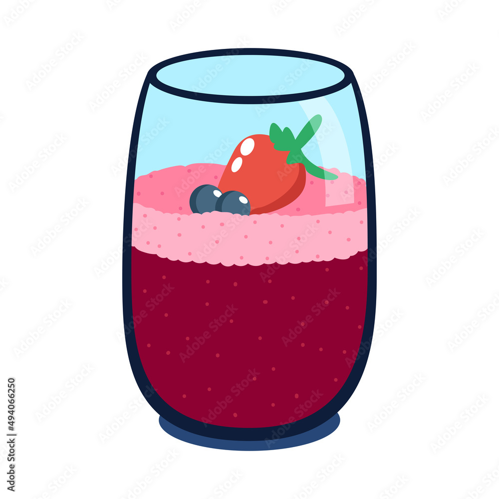 Obraz premium Isolated red fruit flan Gourmet dessert Sweet food Vector illustration