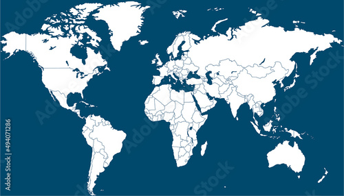 World map. Color vector modern.	