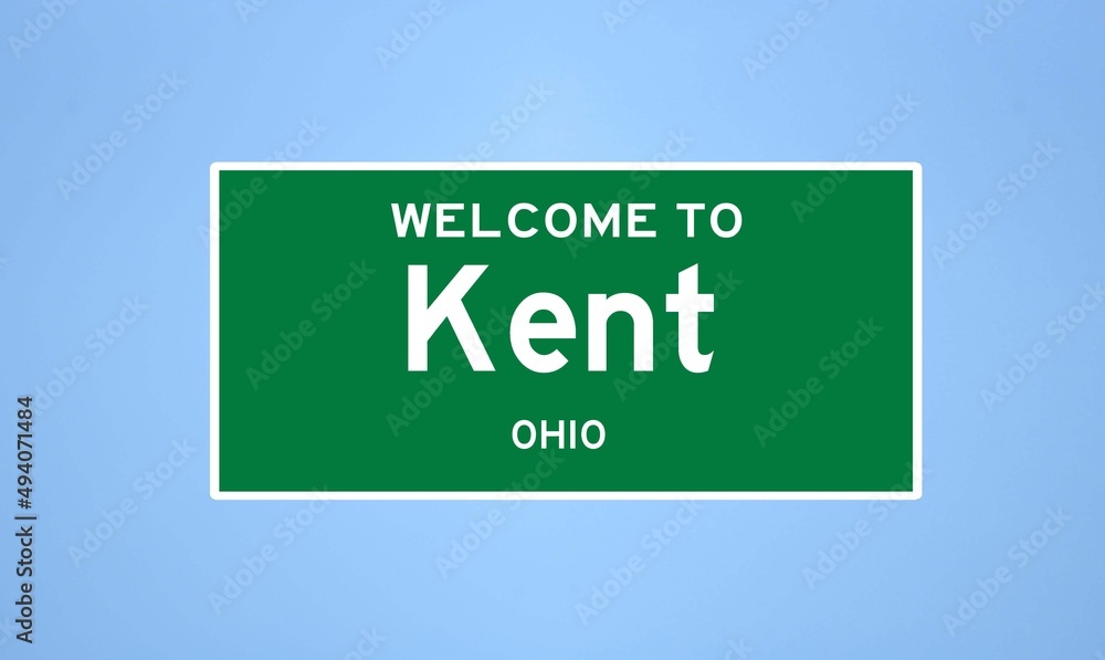 Kent, Ohio city limit sign. Town sign from the USA. Kent, Ohio city limit sign. Town sign from the USA.